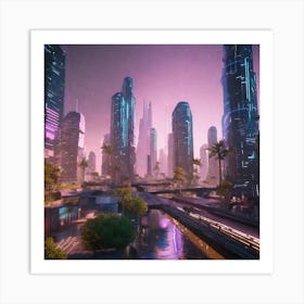 Futuristic Cityscape 184 Art Print