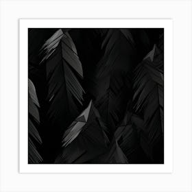 Black And White Leaves Art Print