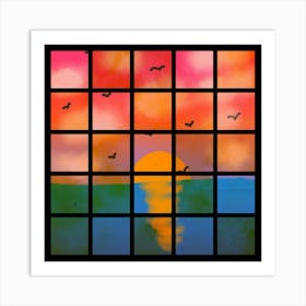 Sunset In A Window Art Print