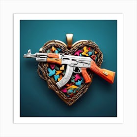 Ak-47 Heart Art Print
