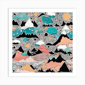 Mountains And Clouds Art Print