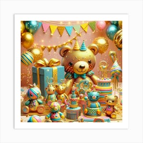 Golden Birthday Party Vibes 1 Art Print