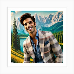 Man In A Plaid Jacket Art Print