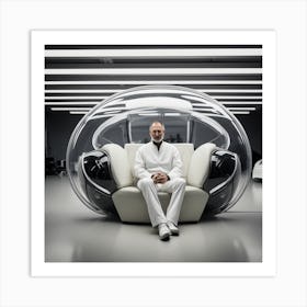 Steve Jobs In A Bubble Chair Art Print