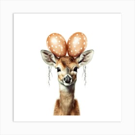 Deer With Balloons 2 Art Print