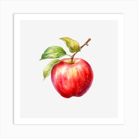 Red Apple On Black Background Art Print