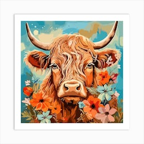 Highland Cow Painting Art Print