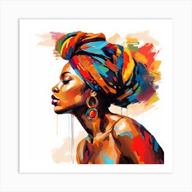 African Woman With Turban 5 Art Print