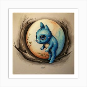 Blue Cat Art Print