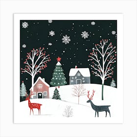 Modern Holiday Wall Art: Festive and Cozy Decor Art Print