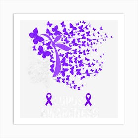 Lupus Awareness Lupus Purple Butterflies Art Print