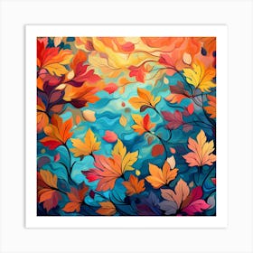 Autumn Leaves Painting Art Print