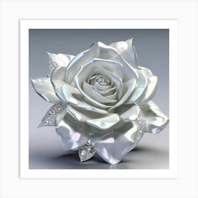 Silver Rose Art Print