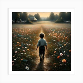 Boy In A Field Art Print