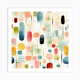 Abstract Watercolor Pattern Art Print