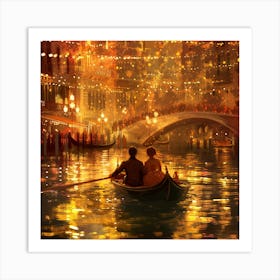 Venice At Night 2 Art Print