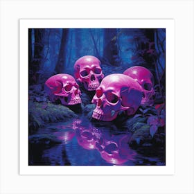 Pink Skulls Art Print