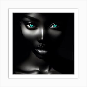 Black Woman With Blue Eyes 3 Art Print