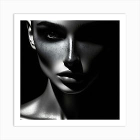 Black And White Portrait Of A Woman 1 Art Print