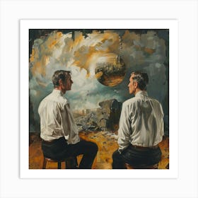 Two Men Looking At Each Other Art Print