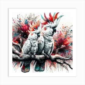 A Pair Of Gang Gang Cockatoos Art Print