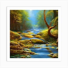 Creek Of Gold 1 Art Print