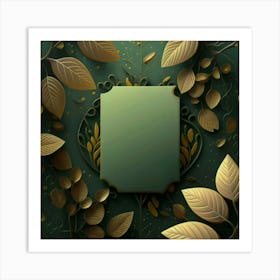 Frame With Leaves Art Print