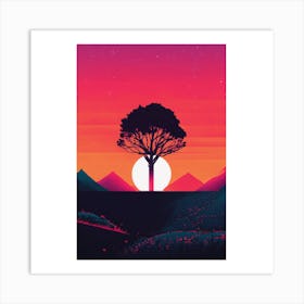 Sunset Tree 1 Art Print