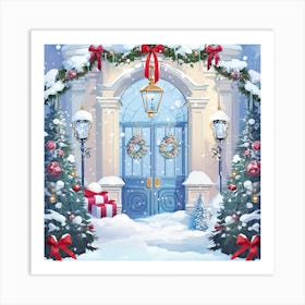 Christmas Door 3 Art Print