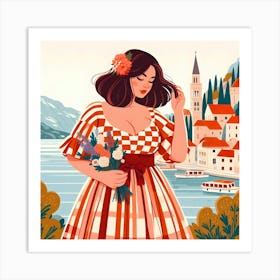 Girl In A Dress Art Print