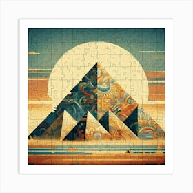 Abstract Puzzle Art Pyramids Egypt 1 Art Print