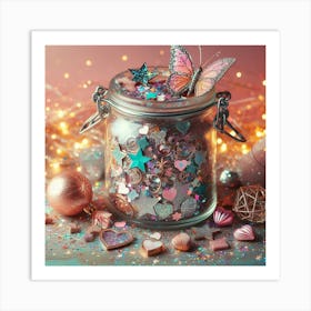 A jar full of sparkly stars Art Print