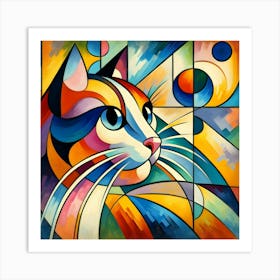 Abstract Cat Painting 9 Art Print