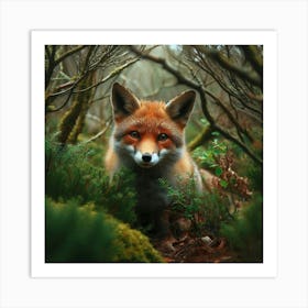 Fox In The Woods Art Print