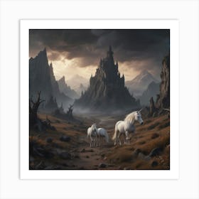 Unicorns In The Mountains 1 Art Print