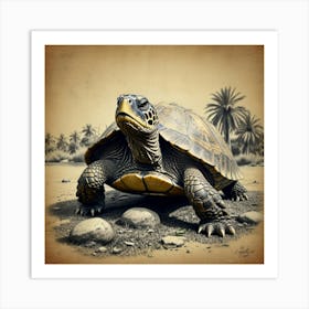 Turtle On The Beach 11 Art Print