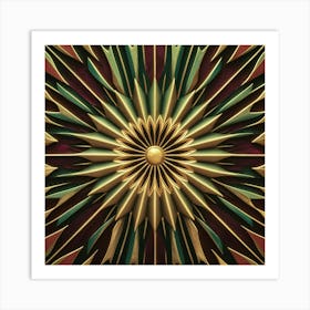 Abstract Golden Sunburst Art Print