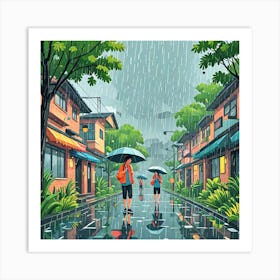 Rainy Day In The City Art Print