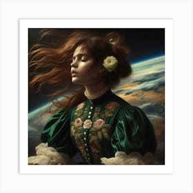 Girl In Green Art Print