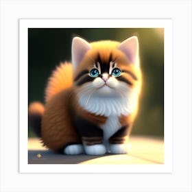 Kitten With Blue Eyes Art Print