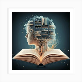 Book Head Art Print