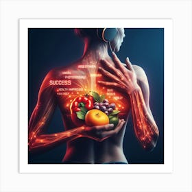 Woman Holding A Healthy Body Art Print