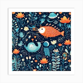 Playful And Whimsical A Pattern Featuring Whimsical Creatures Playful Patterns And A Touch Of Mag 83495671 (2) Art Print