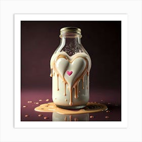 Firefly Heart Shaped Milk Bottle Dripping With Liquid Love 98953 (2) Art Print