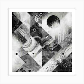 Black and White Abstract Art 383 Art Print