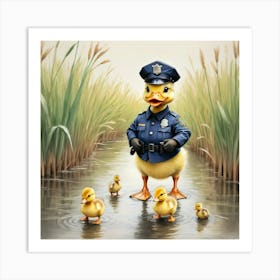 Ducks And Ducklings Art Print