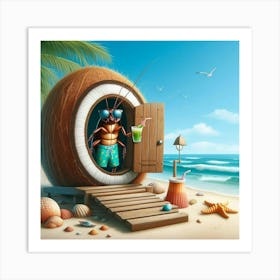 Cockroach On The Beach Art Print