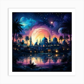 Islamic City At Night 8 Art Print