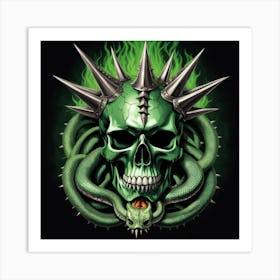 Skull With Spikes 1 Art Print