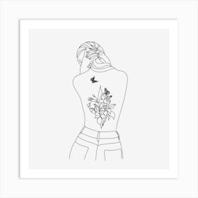 Blooming woman minimalist art Art Print